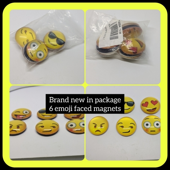 Emoji bundle new sequin 2 emojis in 1 face pillow case + 6 New emoji magnets - Picture 3 of 4
